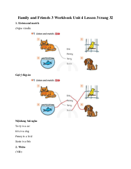 Family and Friends 3 Workbook Unit 4 Lesson 3 trang 32