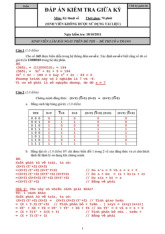 Đáp án kiểm tra giữa kỳ môn Kỹ thuật số | Học viện Công Nghệ Bưu Chính Viễn Thông