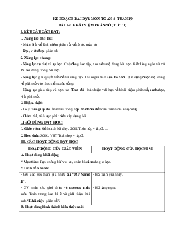 Giáo án môn Toán lớp 4 Cánh diều tuần 19
