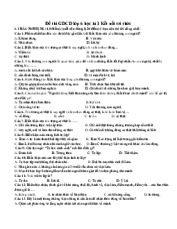 Đề thi GDCD 6 học kì 1 Kết nối tri thức năm 2023 - 2024 số 2
