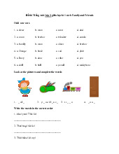 Đề thi giữa học kỳ 1 môn Tiếng Anh lớp 3 năm học 2024 - 2025 | Bộ sách Family and Friends