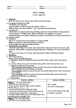 Unit 2: U2L2B | Giáo án Tiếng Anh 2 sách i-Learn Smart Start (Cả năm)