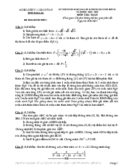 Đề tuyển sinh lớp 10 THPT môn Toán năm 2022 – 2023 sở GD&ĐT Đắk Lắk