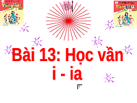 Giáo án điện tử Tiếng việt 1 bài 3 Chân trời sáng tạo: Học vấn: ia