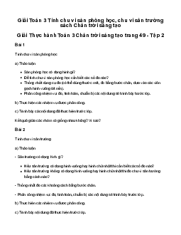 Giải Toán 3: Thực hành và trải nghiệm: Tính chu vi sàn phòng học, chu vi sân trường | Chân trời sáng tạo