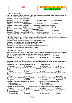 Đề thi HK1 Tiếng Anh 10 global success - Đề 3 (có đáp án)