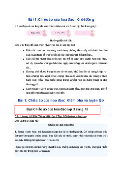 Bài 1: Chiếc áo của hoa đào trang 10 SGK Tiếng Việt lớp 3 Chân trời sáng tạo Tập 2