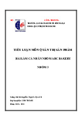 Tiểu luận Môn Quản trị sản phẩm | Trường Cao đẳng Kinh tế Đối ngoại