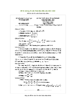 Đề thi vào 10 môn Toán năm 2023 - 2024 sở GD&ĐT Điện Biên