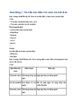 Giải Hoạt động trải nghiệm 10 Cánh diều: Hoạt động 1 chủ đề 2