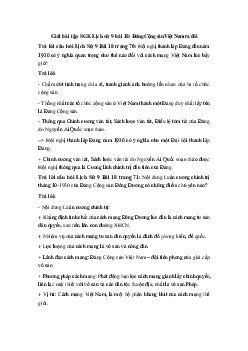 Giải bài tập SGK Lịch sử 9 bài 18