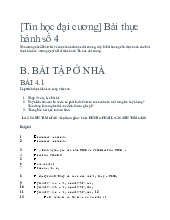 Giải bài tập lý thuyết và thực hành Bài 4 Môn Tin học đại cương | Đại học Bách Khoa Hà Nội