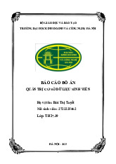 Báo cáo đồ án quản trị cơ sở dữ liệu sinh  viên môn Công nghệ thông tin  | Trường đại học kinh doanh và công nghệ Hà Nội