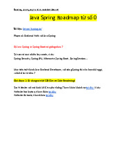 Java Spring Roadmap từ số 0: Học từ Cơ bản đến Nâng cao | Môn Công nghệ thông tin - Trường Cao đẳng Công Nghệ Bách Khoa Hà Nội