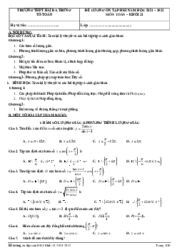 Đề cương ôn tập HK1 Toán 11 năm 2021 – 2022 trường Hai Bà Trưng – TT Huế