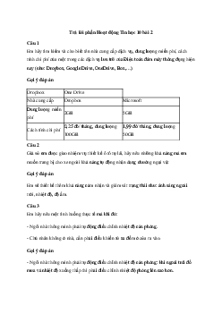 Giải Tin học 10 Bài 2: Điện toán đám mây và Internet vạn vật | Cánh diều