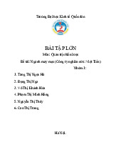 Quản Trị Chiến Lược Ngành May - Công Ty Việt Tiến | Môn Quản trị chiến lược - Đại học Kinh Tế Quốc Dân
