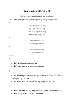 Soạn bài Thực hành tiếng Việt trang 92 - Kết nối tri thức Văn 7