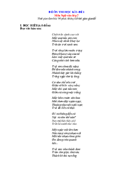 Đề ôn thi HK1 Ngữ văn 7 Cánh diều- Đề 1