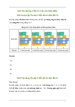 Giải Tin học 8 Bài 14: Cấu trúc điều khiển | Kết nối tri thức