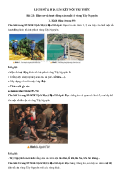 Lịch Sử và Địa Lí lớp 4 Bài 21: Dân cư và hoạt động sản xuất ở vùng Tây Nguyên Kết nối tri thức