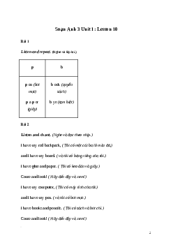 Tiếng Anh lớp 3 Unit 1: Lesson 10 trang 27 Explore Our World