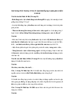 Giải bài tập SGK Sinh học 10 bài 23: Quá trình tổng hợp và phân giải các chất ở vi sinh vật