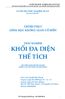 Bài tập trắc nghiệm thể tích khối đa diện – Nguyễn Đại Dương Toán 12