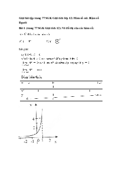 Giải bài tập trang 77 SGK Giải tích lớp 12: Hàm số mũ. Hàm số lôgarit