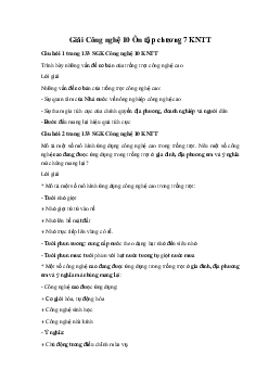 Giải Công nghệ 10 Ôn tập chương 7 KNTT