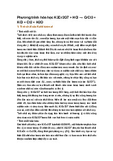 Phương trình hóa học K2Cr2O7 + HCl → CrCl3 + KCl + Cl2 + H2O