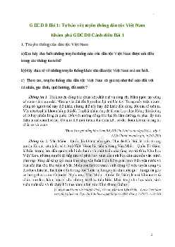 Giải GDCD 8 Bài 1: Tự hào về truyền thống dân tộc Việt Nam | Cánh diều