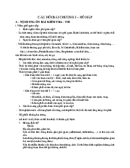 Đề cương lý thuyết ôn tập môn Sinh lý bệnh - Miễn dịch nội dung về "Hô hấp"