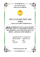 Tiểu luận: Sứ mệnh lịch sử giai cấp công nhân Việt Nam trong CMCN 4 môn Chủ nghĩa xã hội khoa học | Học viện Ngân hàng