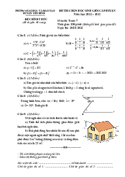 Đề học sinh giỏi huyện Toán 7 năm 2022 – 2023 phòng GD&ĐT Yên Bình – Yên Bái