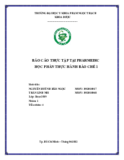 Báo cáo thực tập bào chế 1