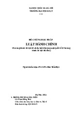 Đề cương học phần luật hành chính | Trường Đại học Luật, Đại học Quốc gia Hà Nội
