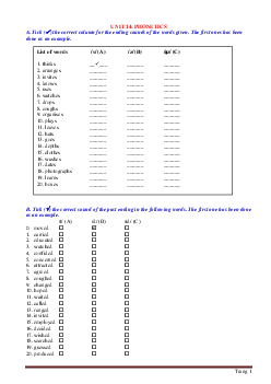 Chuyên đề 14: PHONETICS Tiếng Anh 9 (có lời giải)