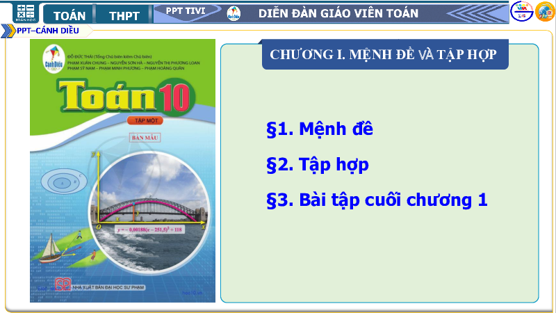 Chương 1. Bài 1: Mệnh đề | Giáo án điện tử môn Toán 10 | Cánh diều