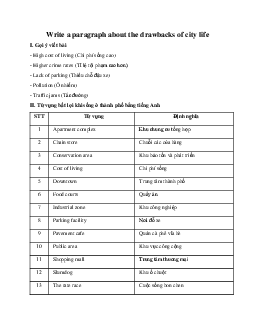 Write a paragraph about the drawbacks of city life