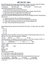 Đề thi số 3 hóa học | Đại học Y dược Cần Thơ