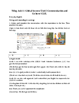 Giải Unit 5 Communication and Culture/ CLIL | Tiếng Anh 11 Global Success