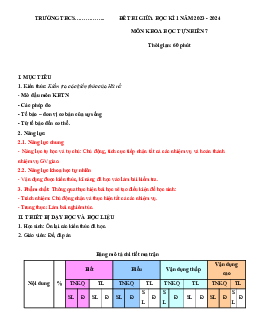 Đề thi giữa học kì 1 môn Khoa học tự nhiên 7 năm 2023 - 2024 sách KNTT - Đề 3