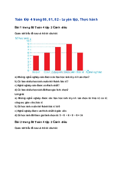 Bài 88: Toán lớp 4 trang 79 Biểu đồ cột Cánh Diều