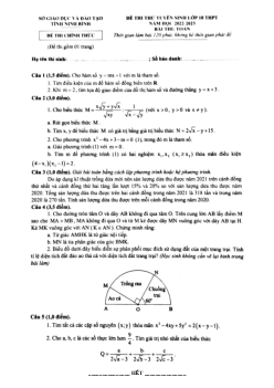 Đề thi thử tuyển sinh lớp 10 môn Toán năm 2022 – 2023 sở GD&ĐT Ninh Bình