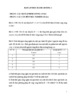 Ngân hàng bài tập Chương 3 môn Quản lý sản xuất | Đại học Bách khoa Hà Nội