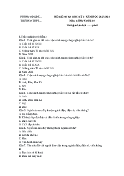 Giải Đề thi học kì 1 môn Công nghệ 10 năm 2023 - 2024 sách Kết nối tri thức với cuộc sống đề 1