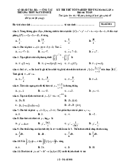 Đề thi thử tốt nghiệp THPT 2021 môn Toán lần 2 trường Nguyễn Huệ – BR VT