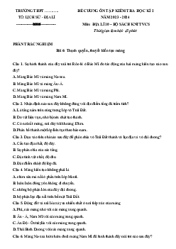 Đề cương ôn tập học kì 1 môn Địa lí 10 sách Kết nối tri thức với cuộc sống