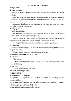 Giáo án Hóa 10 CTST Bài ôn Chương 2 Bảng Tuần hoàn các Nguyên yố Hóa học